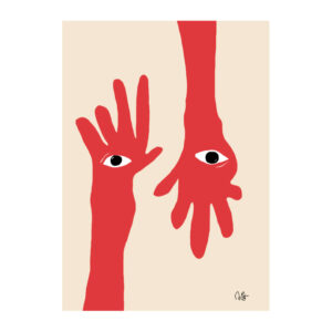Poster Hamsa Hands red