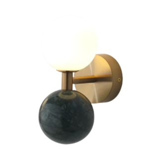 Round green marble wall sconce