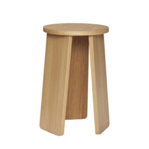 Oak veneer oval stool support