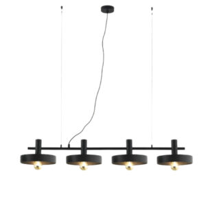 black suspended 4-light chandelier
