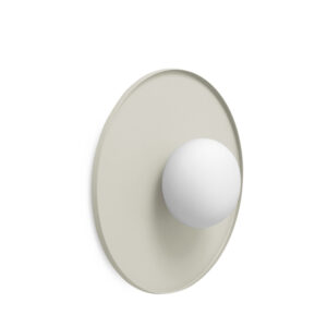 White Ceramic and Metal Wall/Ceiling Sconce