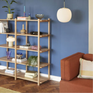 Oak Veneer Office Shelf with Compartmentalization for Desk or Hallway