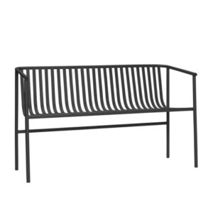 rectangular black stainless steel suspended outdoor sofa