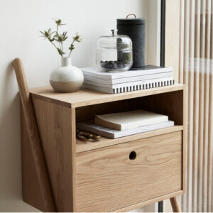 Natural Oak Veneer Rectangular Suspended Nightstand for Bedroom" would be the closest