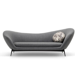 Antracite gray minimalist oval-shaped sofa