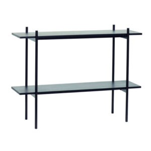 black rectangular shelf, black MDF veneer