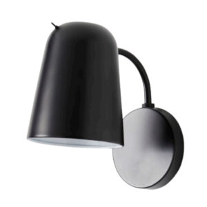 Matte black metal wall lamp with a flexible conical shape