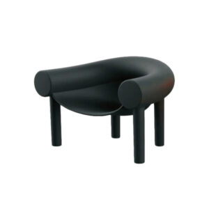 Black plastic outdoor armchair