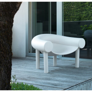 White plastic outdoor chair