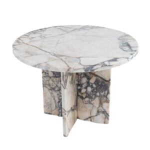 Marble corner table round support base