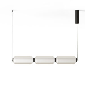Cylindrical transparent suspended lighting fixture