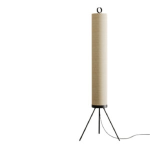 cylindrical cream textile floor lamp