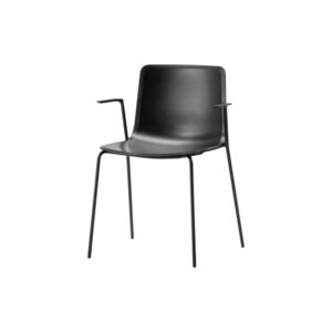 Black polypropylene and steel chair