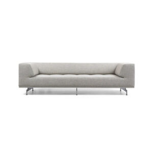 Textile sofa for living room with grey fabric legs