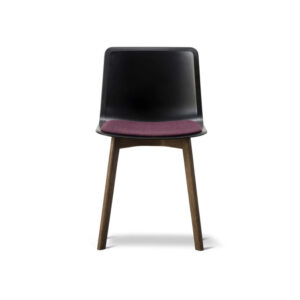 black textile wood chair