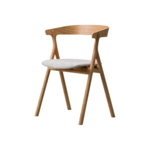 Upholstered oak wood chair