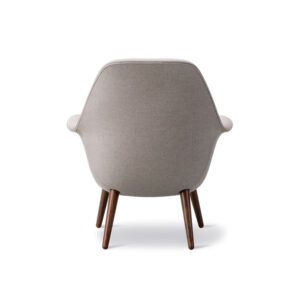 Beige fabric upholstered armchair